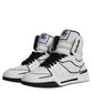 Dolce & Gabbana White Leather High Top Men Sneakers Shoes