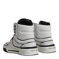 Dolce & Gabbana White Leather High Top Men Sneakers Shoes