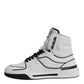 Dolce & Gabbana White Leather High Top Men Sneakers Shoes