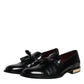 Dolce & Gabbana Black Calf Leather Loafers Mens Dress Shoes