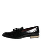 Dolce & Gabbana Black Calf Leather Loafers Mens Dress Shoes