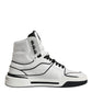 Dolce & Gabbana White Leather High Top Men Sneakers Shoes