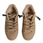 Dolce & Gabbana Brown Jute Fabric Low Top Men Sneakers Shoes