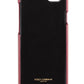 Dolce & Gabbana Chic Pink Leather Crystal iPhone Case