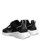 Versace Black Canvas Quad Fabric Medusa Low Top Sneaker Shoes