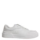 Dolce & Gabbana White Miami Leather Low Top Sneakers Shoes