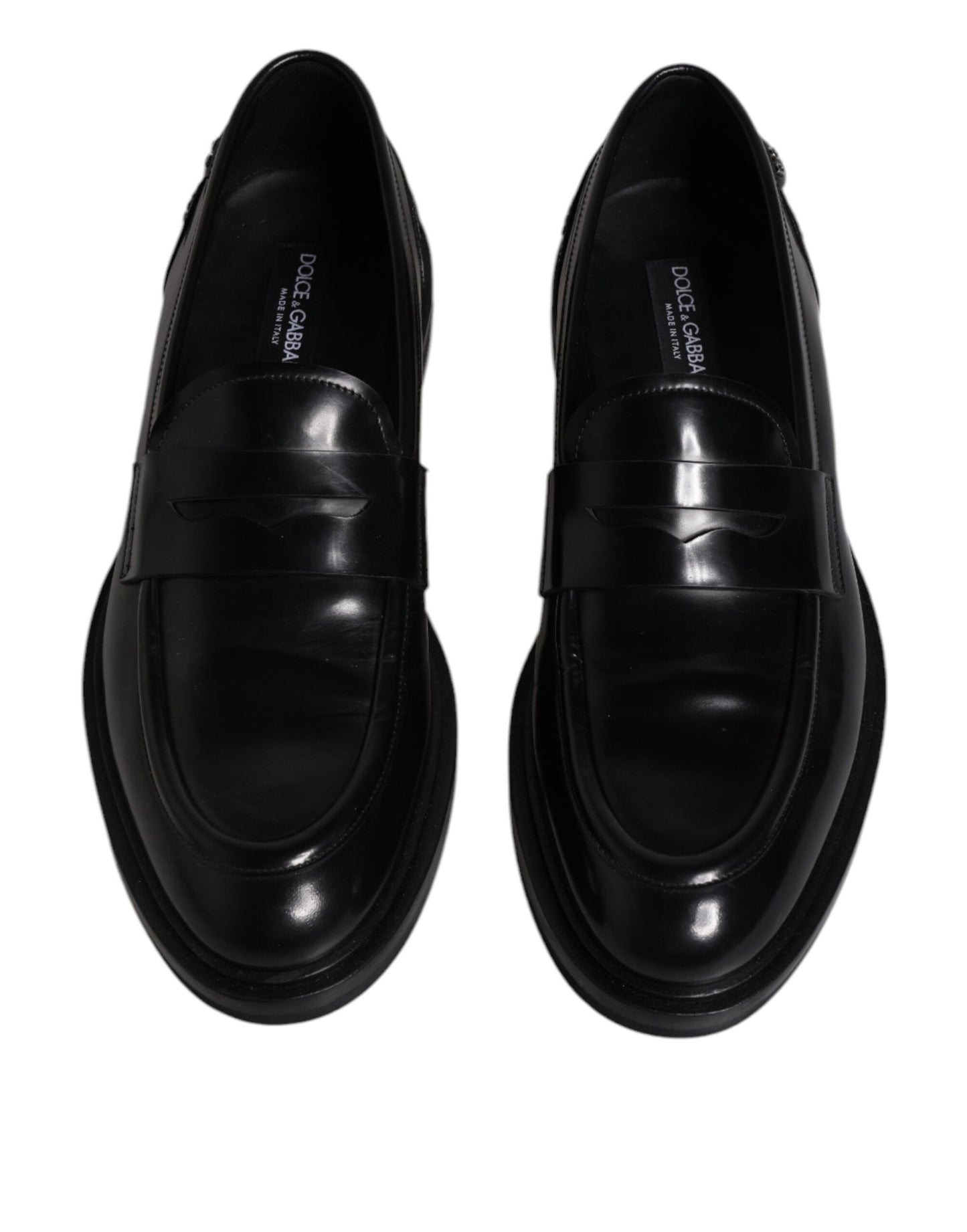 Dolce & Gabbana Black Leather Mocassin Formal Dress Shoes