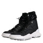 Dolce & Gabbana Black Nylon Galileo High Top Sneakers Shoes