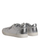 Dolce & Gabbana Silver London Low Top Leather Sneakers Shoes