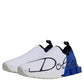 Dolce & Gabbana White Blue Low Top Sorrento Men Sneaker Shoes