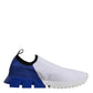 Dolce & Gabbana White Blue Low Top Sorrento Men Sneaker Shoes