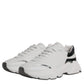 Dolce & Gabbana White Silver DAYMASTER Leather Sneakers Shoes