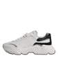 Dolce & Gabbana White Silver DAYMASTER Leather Sneakers Shoes