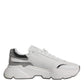 Dolce & Gabbana White Silver DAYMASTER Leather Sneakers Shoes