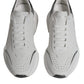 Dolce & Gabbana White Silver DAYMASTER Leather Men Sneakers Shoes