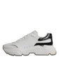 Dolce & Gabbana White Silver DAYMASTER Leather Men Sneakers Shoes