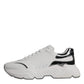 Dolce & Gabbana White Silver DAYMASTER Leather Sneakers Shoes