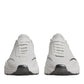 Dolce & Gabbana White Silver DAYMASTER Leather Men Sneakers Shoes