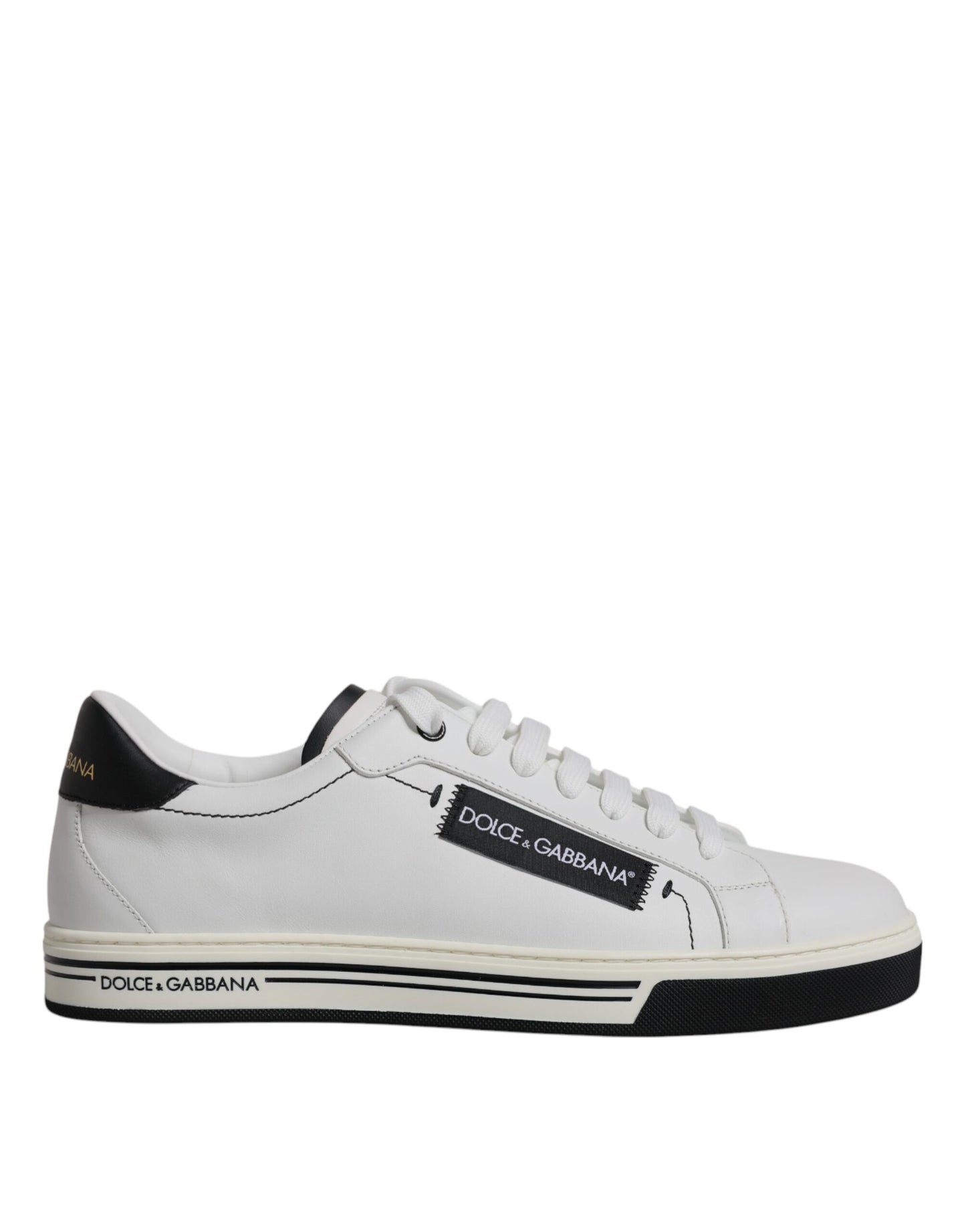 Dolce & Gabbana White Leather Low Top Men Sneakers Shoes