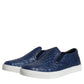 Dolce & Gabbana Blue Croc Exotic Leather Men Sneakers Shoes