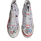 Dolce & Gabbana White Cotton Graffiti High Top Sneaker Shoes