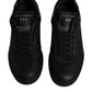 Dolce & Gabbana Black Miami Leather Low Top Sneakers Shoes