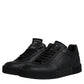 Dolce & Gabbana Black Miami Leather Low Top Sneakers Shoes