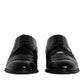 Dolce & Gabbana Black Leather Derby Formal Men Dress Shoes