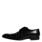 Dolce & Gabbana Black Leather Derby Formal Men Dress Shoes