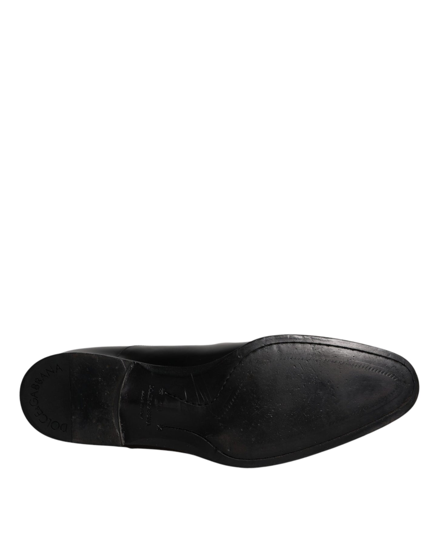 Dolce & Gabbana Black Leather Derby Formal Men Dress Shoes