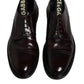 Dolce & Gabbana Bordeaux Leather Derby Formal Dress Shoes