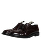 Dolce & Gabbana Bordeaux Leather Derby Formal Dress Shoes