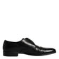 Dolce & Gabbana Black Leather Lace Up Men Derby Formal Shoes