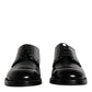 Dolce & Gabbana Black Leather Lace Up Men Derby Formal Shoes