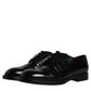 Dolce & Gabbana Black Leather Lace Up Men Derby Formal Shoes