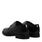 Dolce & Gabbana Black Leather Lace Up Men Derby Formal Shoes