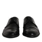 Dolce & Gabbana Black Leather Lace Up Men Derby Formal Shoes