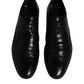 Dolce & Gabbana Black Leather Lace Up Men Derby Formal Shoes