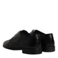 Dolce & Gabbana Black Leather Lace Up Men Derby Formal Shoes