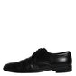 Dolce & Gabbana Black Leather Lace Up Men Derby Formal Shoes