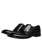 Dolce & Gabbana Black Leather Derby Formal Men Dress Shoes