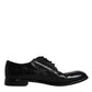 Dolce & Gabbana Black Leather Derby Formal Men Dress Shoes