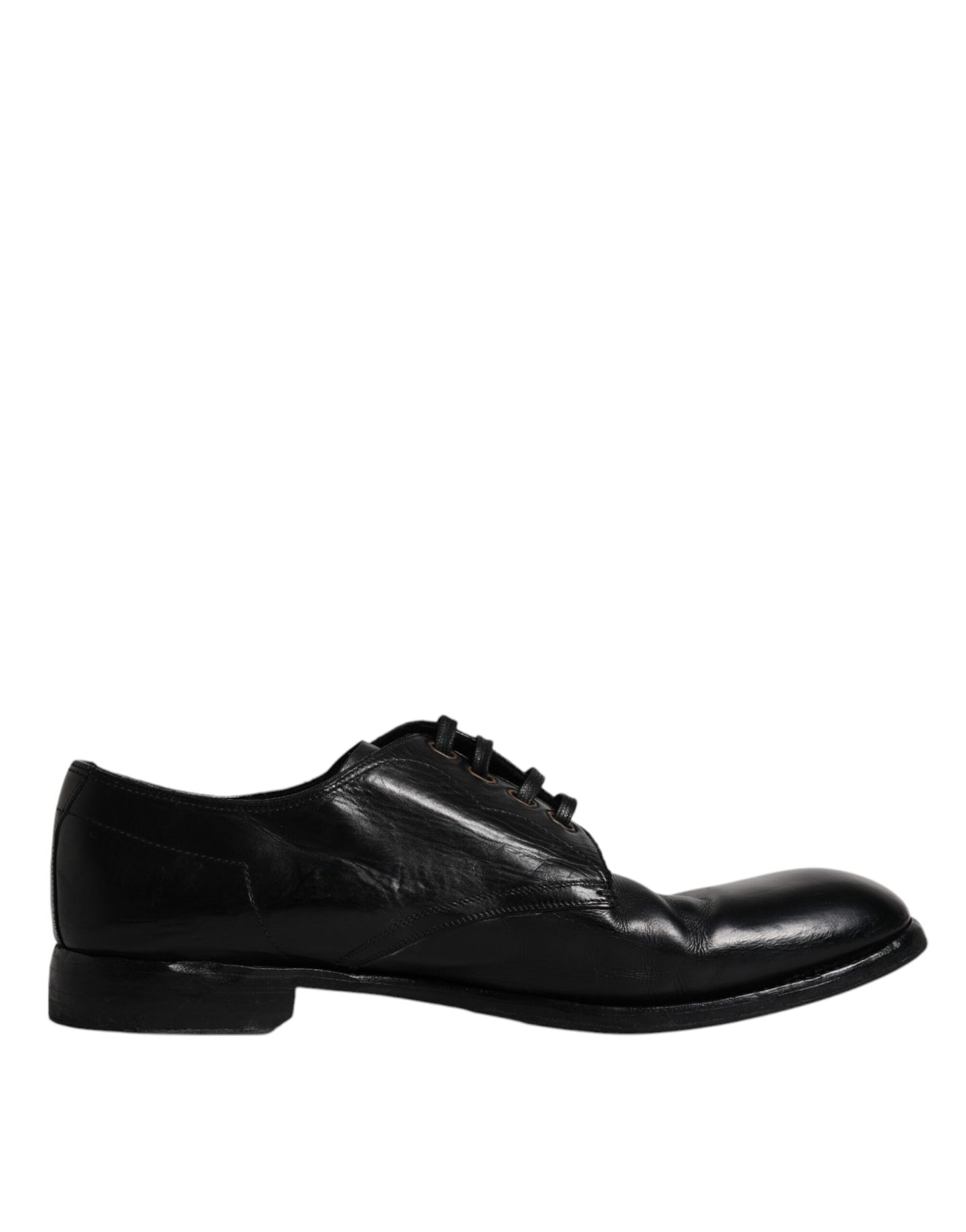 Dolce & Gabbana Black Leather Derby Formal Men Dress Shoes