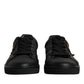 Dolce & Gabbana Black Leather London Heart Men Sneakers Shoes