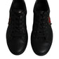 Dolce & Gabbana Black Leather London Heart Men Sneakers Shoes