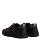 Dolce & Gabbana Black Leather London Heart Men Sneakers Shoes