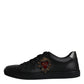 Dolce & Gabbana Black Leather London Heart Men Sneakers Shoes