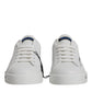 Dolce & Gabbana White Blue Portofino Low Top Sneakers Shoes