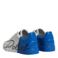 Dolce & Gabbana White Blue Portofino Low Top Sneakers Shoes