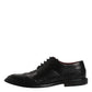 Dolce & Gabbana Black Leather Derby Wingtip Formal Shoes